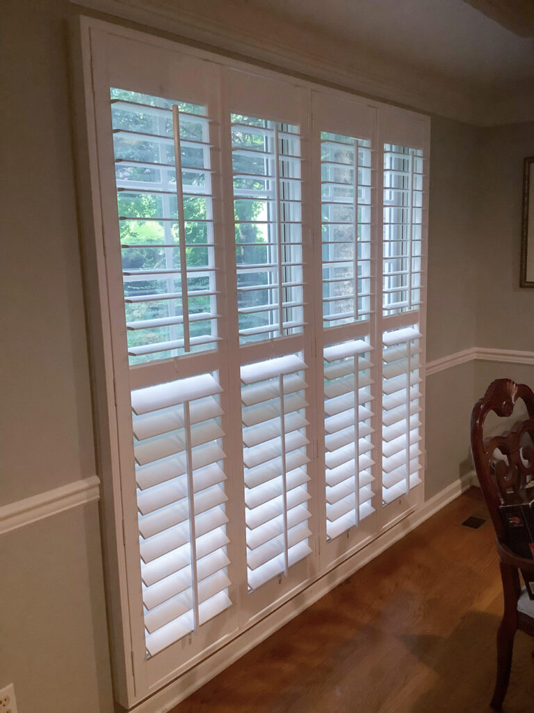 composite interior shutters dining room